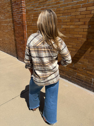 Olsen Shirt in Orange Plaid