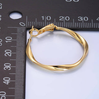 Dainty Gold Twisted Hinge Hoop Earrings