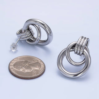 24K Gold Filled Double Hoop Stud Earrings | P361-362