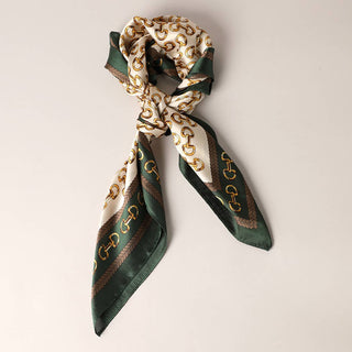 Satin Horsebit Print Light Weight Soft Scarf