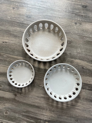 Stoneware Basket Bowls