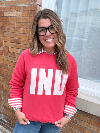Cardinal Heather IND Crewneck