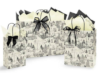 Winter Toile Christmas Paper Gift Bags