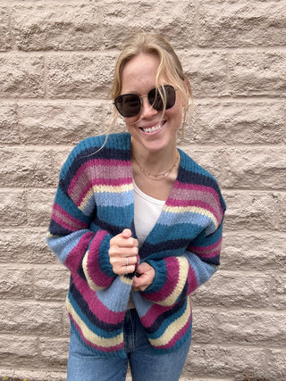 Be Present Stripe Cardigan