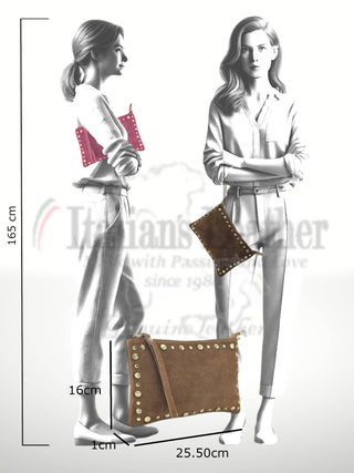 Uniles suede leather handbag