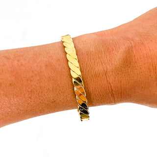 Gold Silver Bracelet Mix: Small Silver Flat Texture Cuff Bracelet