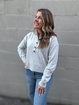 Lilia Button Front Sweater Gray  by Kut from the Kloth
