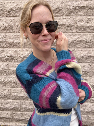Be Present Stripe Cardigan