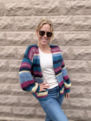 Be Present Stripe Cardigan