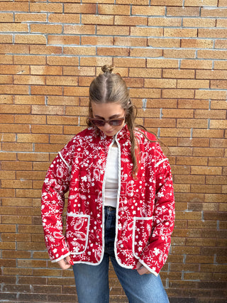 Heidi Quilted Jacket Cardinal Red
