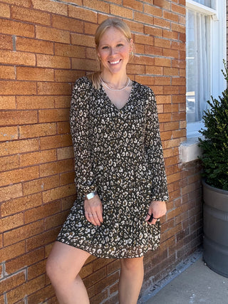 Green Animal Print Dress