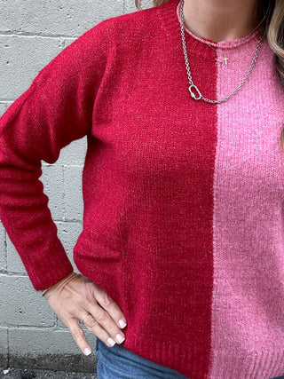 Red & Pink Sweater by Pinch