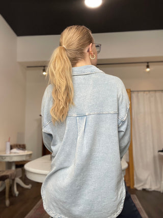 All Day Knit Denim Jacket Washed Indigo