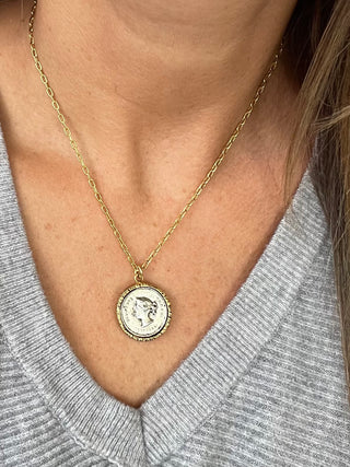 Queen Mixed Metal Coin Necklace