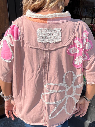 Boho Flower Patchwork Top