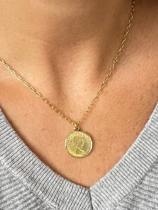 Queen Mixed Metal Coin Necklace