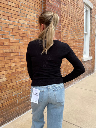 Tibi Scoop Mesh Sweater Black by Z Supply