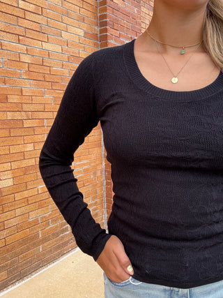 Tibi Scoop Mesh Sweater Black by Z Supply
