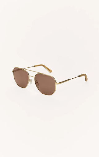 Highway Gold Brown Polarized Sunglasses by Z Supply