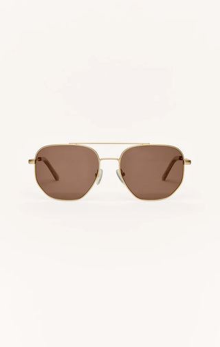 Highway Gold Brown Polarized Sunglasses by Z Supply