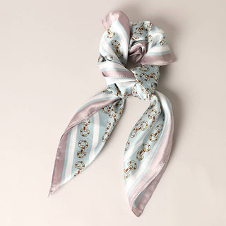 Satin Horsebit Print Light Weight Soft Scarf