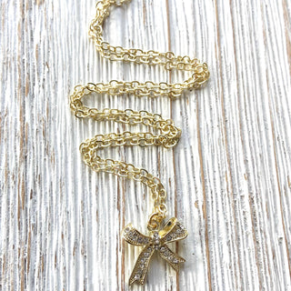 Ribbon jewelry charm necklace bow