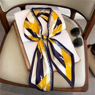 FASHIONABLE DOUBLE-LAYER NARROW SILK HEAD SCARF