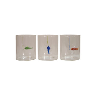 Hand Blown Drinking Glass with Fish
