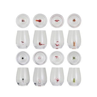 Stemless Wine Glass Holiday