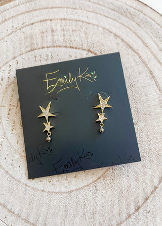 Star Earring Gold & Pyrite