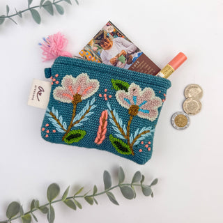 Garden Valley Hand embroidered Petite Pouch