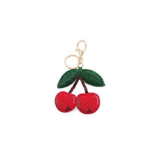 Beaded Cherry Keychain