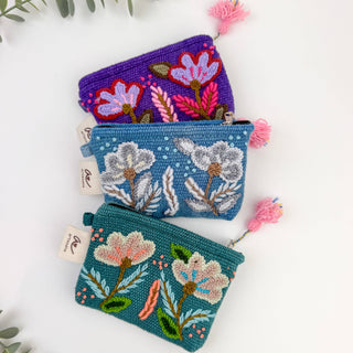 Garden Valley Hand embroidered Petite Pouch