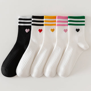 Heart Love Striped Socks