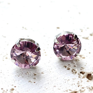 Crystal earrings stud: Light amethyst