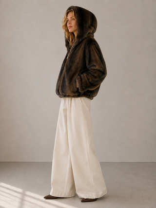 Oyster Bay Jacket — Hooded Faux Fur Zip Jacket