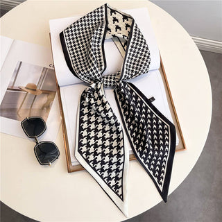 FASHIONABLE DOUBLE-LAYER NARROW SILK HEAD SCARF