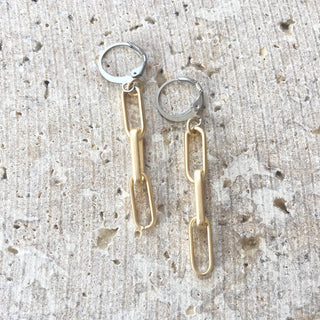 Matte metal Earrings Paperclip Boutique Jewelry: Matte gold