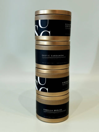 Matte Gold Travel Tin Soy Candle