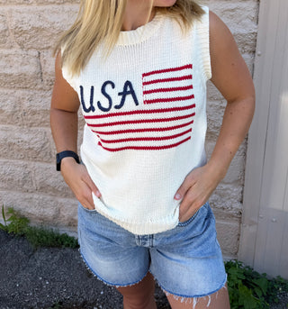 Americana Sleeveless Sweater