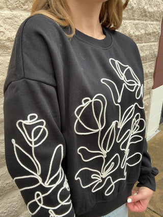 Embroidered Sweatshirt - Black by Dex