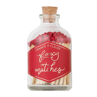 Red or White Matches in Corked Glass Jar: Halloween & Christmas Decor