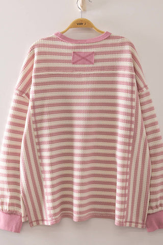 NT12742-Stripe Waffle Top