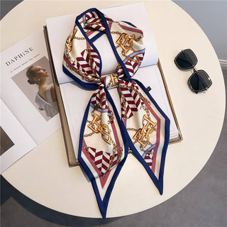 FASHIONABLE DOUBLE-LAYER NARROW SILK HEAD SCARF
