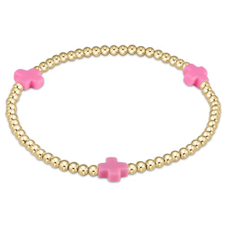 Signature Cross Bright Pink 3mm Bracelet enewton