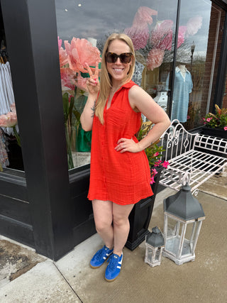 Cabana Red Super Soft Gauze Dress