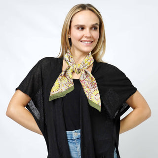 Abstract Print Satin Square Scarf/Headwrap/Tube top