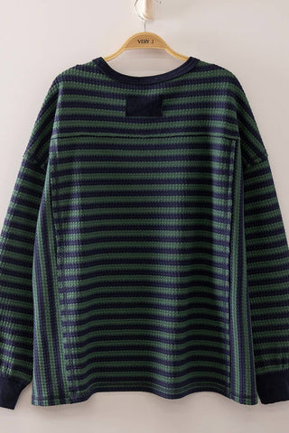 NT12742-Stripe Waffle Top