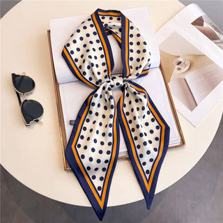 FASHIONABLE DOUBLE-LAYER NARROW SILK HEAD SCARF