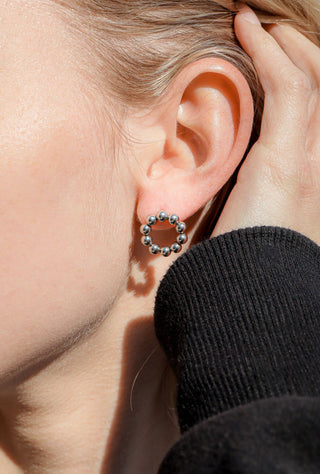15mm 18K Gold PVD Stainless Steel Circle Ball Stud Earrings